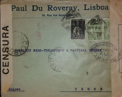 TIPO CERES - WWI - MARCOFILIA - CENSURAS - PAUL DU ROVERAY - LISBOA ( DUPLA ABERTURA DE CENSOR) - Brieven En Documenten