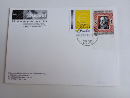 D203023   Österreich   Postkarte Vom 29.06.2002 Mit Ergänzungsmarke € 0,15  Mit Stempel  Baden Bei Wien - Storia Postale