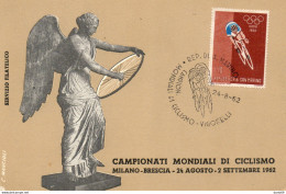 1962  CARTOLINA CON ANNULLO  SAN MARINO CAMPIONATI MONDIALI DI CICLISMO - Ciclismo