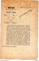 1870 FIRENZE -  DECRETO SULLA TUTELA DEI TROVATELLI MINORENNI - Historical Documents