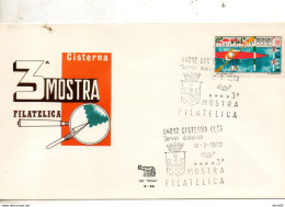 1972   LETTERA CON ANNULLO  CISTERNA LATINA  3 MOSTRA FILATELICA - FDC