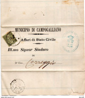 1884 LETTERA CON ANNULLO MODENA + COMUNALE CAMPOGALLIANO + CORREGGIO - Marcofilía
