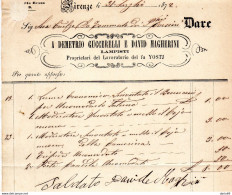 1872  FIRENZE - DAVID GUCCERELLI LAMPISTA - Italie