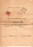 1895 MANIFESTO CON ANNULLO CASALE DI SCODOSIA  PADOVA - CONCORSO PER UN POSTO DI MAESTRO - Marcofilía