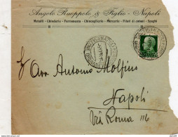 1938 LETTERA INTESTATA CON ANNULLO NAPOLI FERROVIA SEZIONE ORDINARIE - Marcophilia