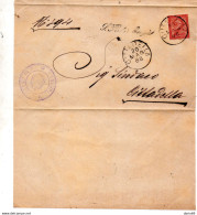 1886 LETTERA CON ANNULLO CITTADELLA PADOVA + IN CORSIVO  SAN PIETRO IN GU - Marcophilie