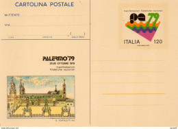 1979 CARTOLINA PALEMO MANIFESTAZIONI FILATELICHE NAZIONALI - Postwaardestukken