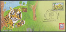 Inde India 2010 Special Cover Tiger, Tigers, Wildlife, Wild Life, Animal, Animals, Stamp Exhibition, Pictorial Postmark - Cartas & Documentos