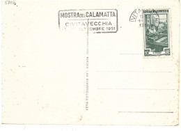 CARTOLINA CIVITAVECCHIA FORTE MICHELANGELO CON ANNULLO TARGHETTA CALAMATTA - 1946-60: Poststempel