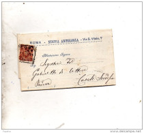 1888    LETTERA CON ANNULLO ROMA - Poststempel