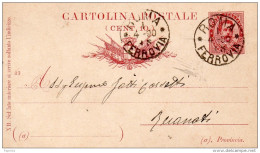 1890 CARTOLINA CON ANNULLO ROMA - Stamped Stationery