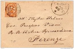 1886 LETTERA  CON ANNULLO ALCAMO   TRAPANI - Marcophilia