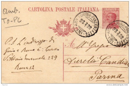 1922  CARTOLINA CON ANNULLO AMBULANTE TORINO - PIACENZA - Postwaardestukken