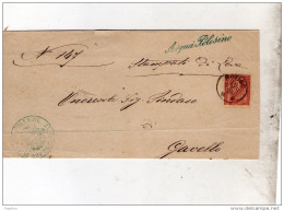 1876   LETTERA CON ANNULLO ARQUA POLESINE IN CORSIVO  ROVIGO - Poststempel