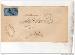 1878     FRONTESPIZIO CON ANNULLO VALLERANO  IN CORSIVO  VITERBO - Marcophilie