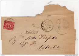 1881   LETTERA CON ANNULLO CANEPINA IN CORSIVO VITERBO - Poststempel