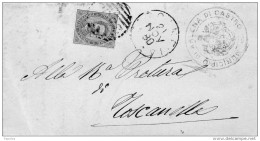 1880   LETTERA CON ANNULLO ARLENA DI CASTRO VITERBO - Marcophilia