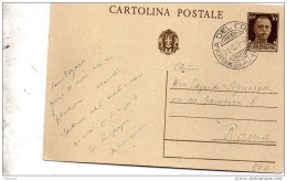 1942 CARTOLINA CON ANNULLO GIOIA DEL COLLE BARI - Interi Postali