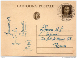 1942 CARTOLINA CON ANNULLO CAPANNOLI VAL D'ERA PISA - Postwaardestukken
