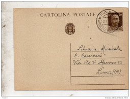 1940   CARTOLINA CON ANNULLO FANO - Stamped Stationery