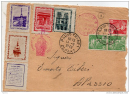 1949 FRONTESPIZIO CON ANNULLO PARIS  LA TOUR  EIFFEL - Cartas & Documentos