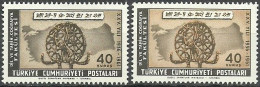 Turkey; 1961 25th Anniv. Of History And Geography Faculty 40 K. "Color Tone Variety" - Nuovi