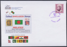 Inde India 2009 Special Cover Phila Korea, Bangladesh, SAARC, Flags, Flag, Pakistan, Mahatma Gandhi Pictorial Postmark - Briefe U. Dokumente