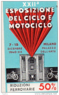 1940 -  XXII ESPOSIZIONE DEL CICLO E MOTOCICLO MILANO - Erinofilia