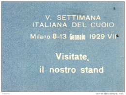 1929 V SETTIMANA ITALIANA DEL CUOIO MILANO - Erinofilia