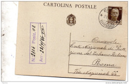 1936 CARTOLINA  CON ANNULLO ERCHIE BRINDISI - Entero Postal
