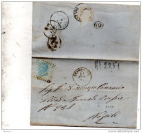 1867    LETTERA CON ANNULLO STRONGOLI CROTONE - Poststempel