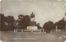 ROMANIA 1929 GALATI - THE STATUE FROM THE PUBLIC GARDEN, PEOPLE, PARK, KID WITH BICYCLE - Rumänien