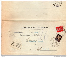 1945 LETTERA RACCOMANDATA CON ANNULLO PADOVA SUCCURSALE 3 - Poste Aérienne