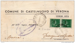 1944  LETTERA CON ANNULLO CASTELNUOVO DI VERONA - Marcofilía