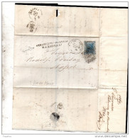1868    LETTERA CON ANNULLO NAPOLI SUCCURSALE DEL PORTO + PIROSCAFI POSTALI NAZIONALI - Poststempel