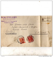 1927    LETTERA RACCOMANDATA CON ANNULLO  TORINO  13 - Marcophilie