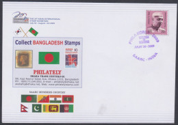 Inde India 2009 Special Cover Phila Korea, Bangladesh, SAARC, Flags, Pakistan, Indian Flag Pictorial Postmark - Storia Postale