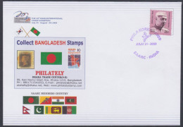 Inde India 2009 Special Cover Phila Korea, Bangladesh, SAARC, Flags, Pakistan, Indian Map Pictorial Postmark - Lettres & Documents