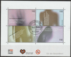 BRD 2001 MiNr.2200 - 2203 Block 54 O Gest. EST. Postphilatelie Frankfurt Für Die Gesundheit ( Bl.52 )günstiger Versand - 2001-2010
