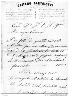 1867 GAETANO BARTOLOTTI - FITTO CARROZZA CON CAVALLI - Italia