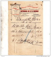 1898 FERRARA FATTURA - VETRERIA DI G.B. BRONDI - Italie
