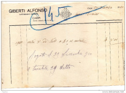 1910 CARPI - GIBERTI ALFONSO LATTONAIO E VETRAIO - Italie
