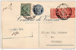 1921 CARTOLINA   CON ANNULLO VENEZIA - Marcophilie