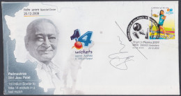 Inde India 2009 Special Autograph Cover Cricket, Gautam Gambhir, Indian Player, Sport, Sports, Pictorial Postmark - Covers & Documents