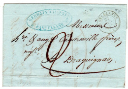 1846  CAD T 15 De CASTELLANNE  Repiquage " Germain CHAUVIN "  Envoyée à DRAGUIGNAN - 1801-1848: Precursores XIX
