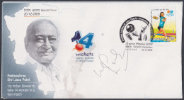 Inde India 2009 Special Autograph Cover Cricket, V.V.S. Laxman, Indian Player, Sport, Sports, Pictorial Postmark - Covers & Documents