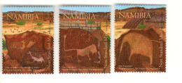 2031344723 2008 SCOTT 1153 1155 (XX) POSTFRIS MINT NEVER HINGED -  TWYFELFONTEIN UNESCO WORLD HERITAGE SITE ROCK DRAWING - Namibia (1990- ...)