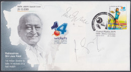 Inde India 2009 Special Autograph Cover Cricket, Sunil Gavaskar, Ravi Shastri, Indian Player, Sports, Pictorial Postmark - Lettres & Documents