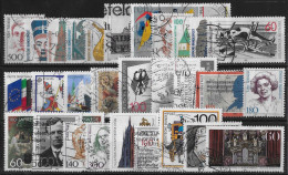 ALLEMAGNE REPUBLIQUE FEDERALE - ANNEE 1989 - 29 VALEURS - OBLITERES - TOUS DIFFERENTS - Used Stamps