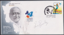 Inde India 2009 Special Autograph Cover Cricket, Sunil Gavaskar, Indian Player, Sports, Pictorial Postmark - Storia Postale